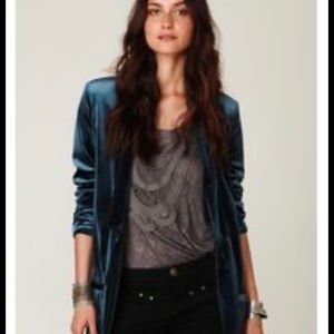 Free people Blue Velvet Blazer